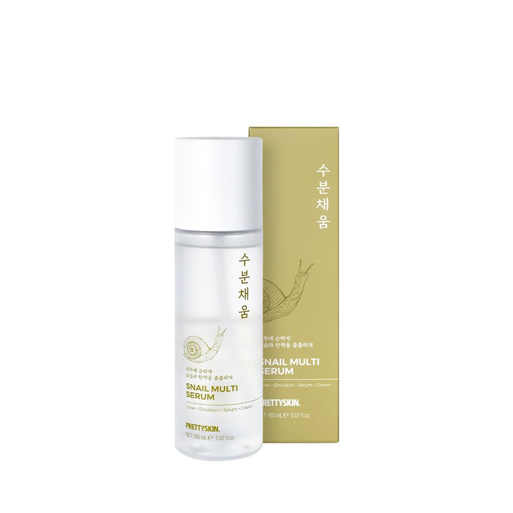 PRETTYSKIN Snail Mucin Serum for face 5.07fl.oz (150ml) Toner+Emulsion+Serum+Cream | Korean skin care