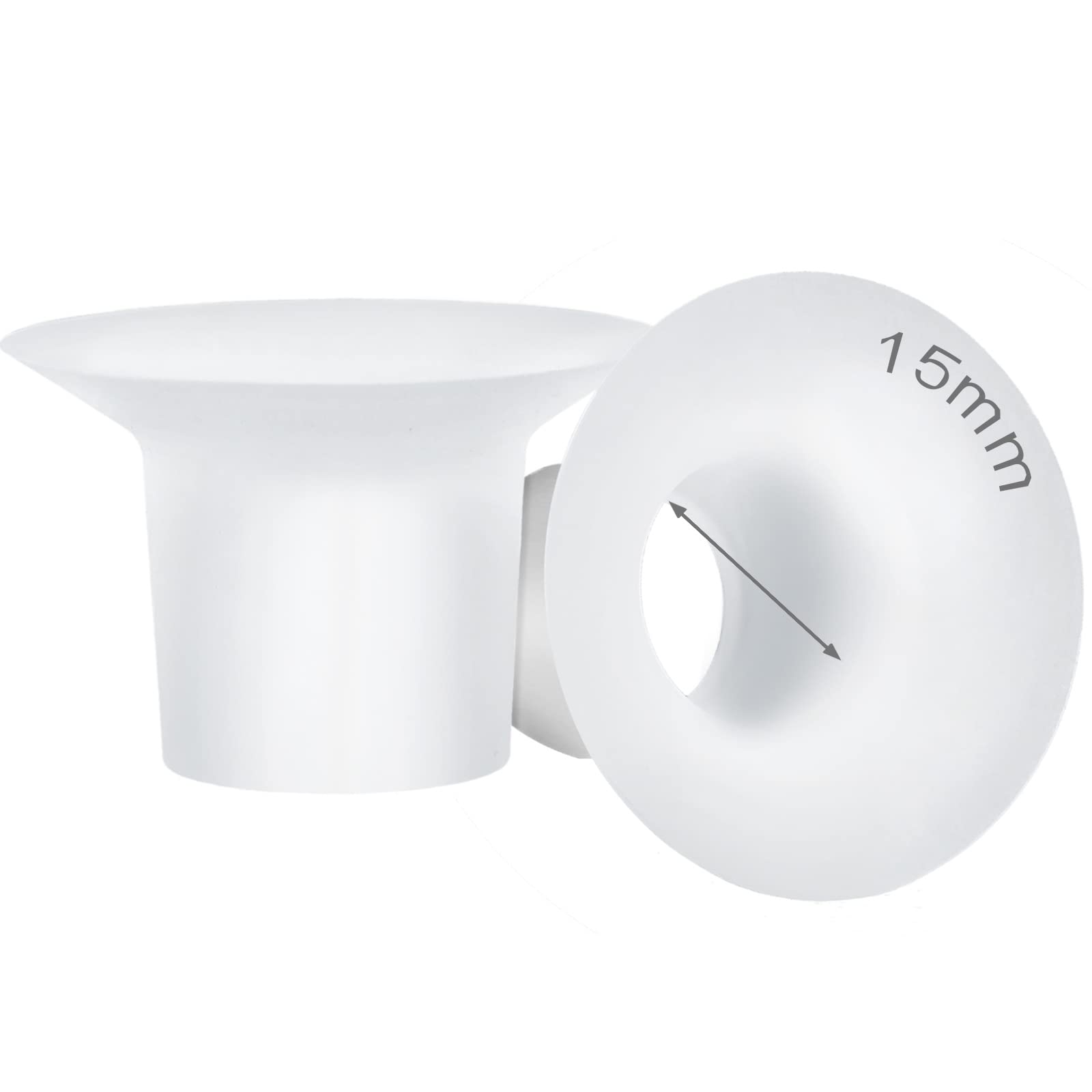 MompMuir 15mm Silicone Flange Inserts Compatible with Momcozy S9 Pro S10 S12 Pro, Paruu P10 P3 R12, TSRETE, kmaier, MomWills, for Spectra S1/S2, Medela Breast Pump, Reduce 24-25mm Tunnel to 15mm, 2pcs