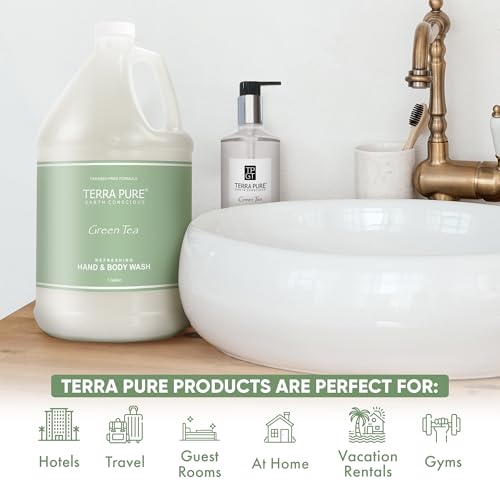 Terra Pure Hotel Body Wash/Hand Soap | One Gallon | Designed to Refill Soap Dispensers (Set of 1)