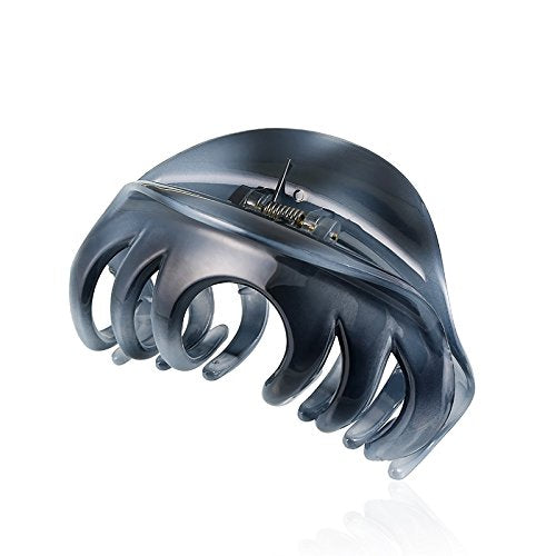 Rosette Large Chic Styling Hair Claw Clip Organic Glass Hair Clips Clamps Indoor Outdoor Hair Grip Hairpins Hairgrip for Women and Girls Hair Barrettes For Thick Hair(Gray) by Rosette