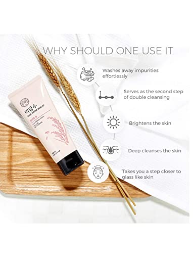 BETT Cleansing foam 150ml with Rice Water for Brighten the Skin | Soap Wort for Deep Cleansing |Moringa Oil for Moisturization | Face Wash for Men and Women