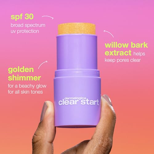 Dermalogica Clear Start Golden Hour Hydrating SPF 30 Stick, Shimmer Sunscreen - Hydrating and Pore Clearing, 0.68 oz