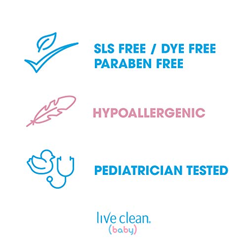 Live Clean Baby Tearless Shampoo & Wash, Gentle Moisture Baby Soap, 10 Oz