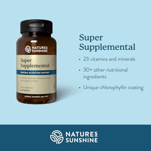 Nature's Sunshine Super Supplemental, 120 Tablets | Multivitamin for Men and Women Provides Vitamins, Minerals, Amino Acids, Herbs, Fruit Powders, Veggie Powders, and Carotenoids