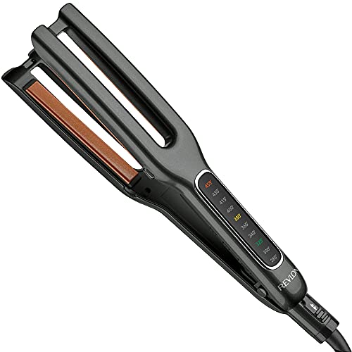 Revlon Double Straight Copper Ceramic Dual Plate Hair Straightener | Faster Styling and Reduced Damage Four 1/2 Inch Plates