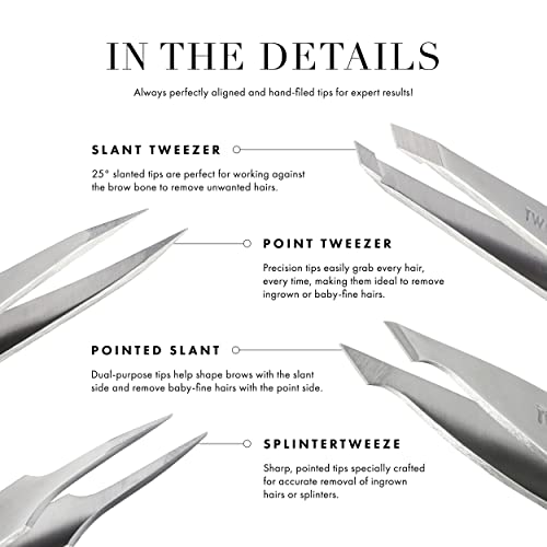 Tweezerman Mini Slant Tweezer, Classic Stainless
