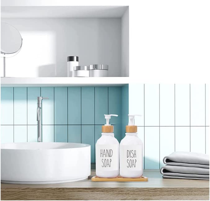 2A Refillable Shampoo and Conditioner Dispenser 10 Oz Bottles Pack of 3 (White)