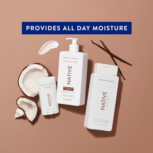 Native Body Lotion Contains Naturally Derived Plant-Based Moisturizers for Women and Men | Restores Dry Skin, Coconut & Vanilla, 16.5 fl oz