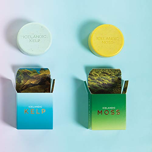 Organic Exfoliating Bars of Soap, Natural Ingredients, Assorted Scents, Icelandic Kelp & Moss, Set of.