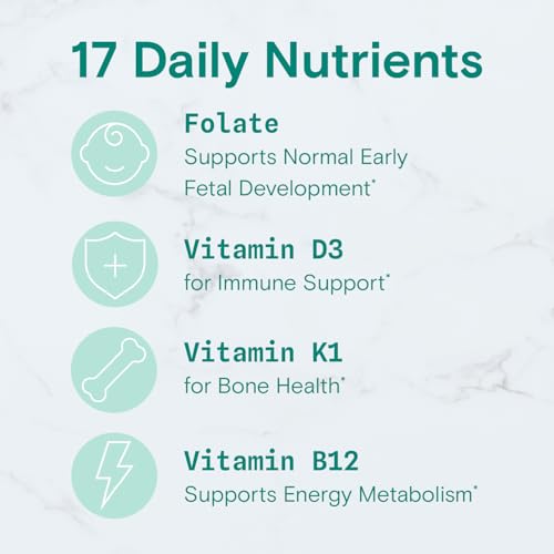 SmartyPants Prenatal Vitamins for Women, Multivitamin Gummies: Pre and Postnatal Vitamins, Biotin, Methylfolate, Vitamin D3, C, Vitamin B12, B6, A, K & Zinc, Inositol, 60 Count (30 Day Supply)