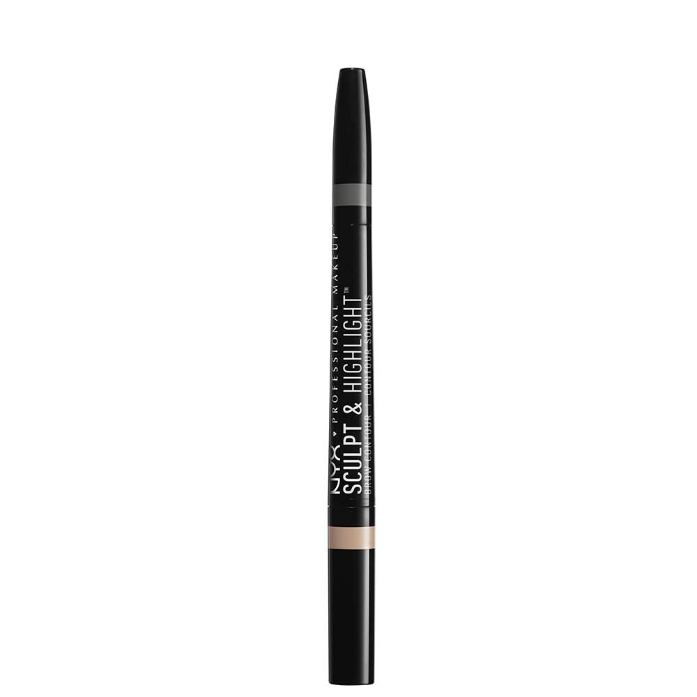 NYX PROFESSIONAL MAKEUP Sculpt & Highlight Brow Contour, Eyebrow Pencil, Black Golden