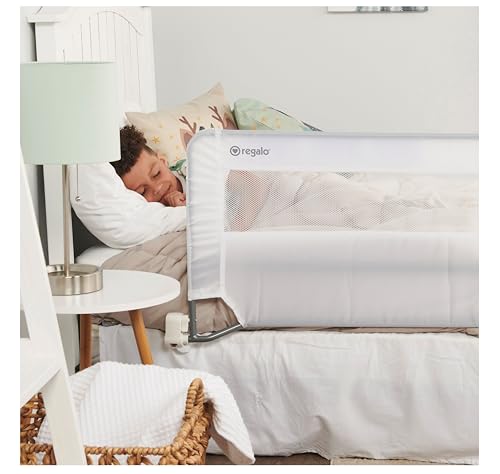 Regalo Swing Down 54-Inch Extra Long Bed Rail Guard, with Reinforced Anchor Safety System