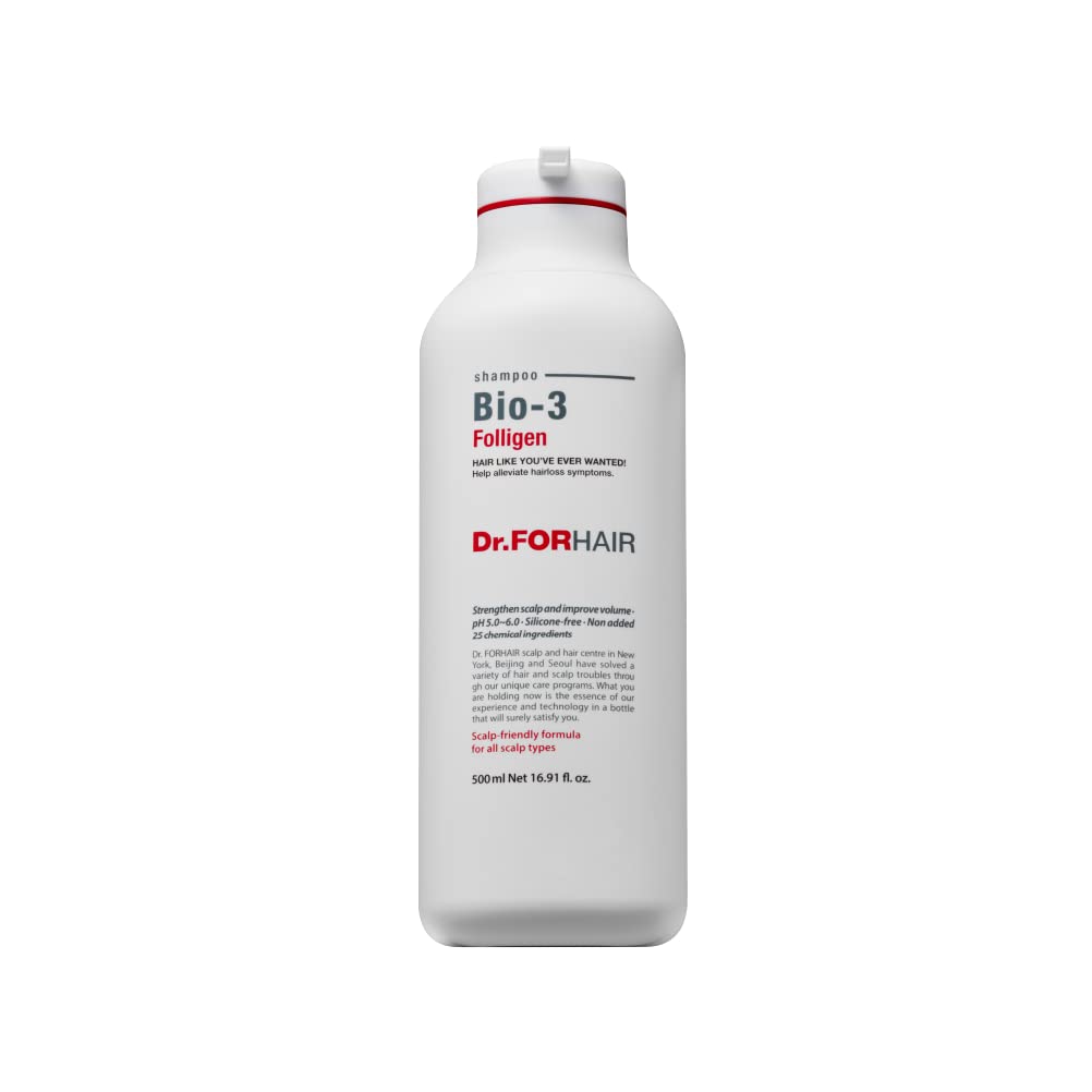 Dr.FORHAIR Bio-3 Folligen Biotin Shampoo (16.9 oz) Scalp Strengthen and Improve Volume Scalp-friendly formula (No Parabens, Silicone, Sulfates)