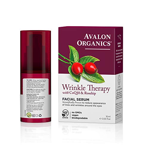 Avalon Organics Facial Serum, Wrinkle Therapy with CoQ10 & Rosehip, 0.55 Oz