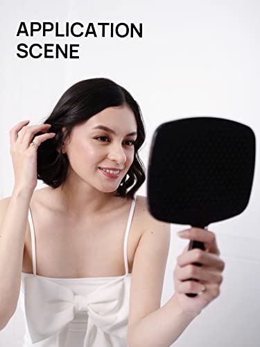 OMIRO Hand Mirror, Black Handheld Mirror with Handle, 6.6 W x 9.2 L, Pack of 3