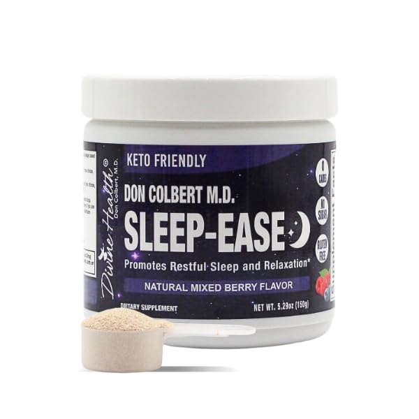 Divine Health Sleep-Ease | Sugar Free Mixed Berry Flavor | KSM-66 Ashwaghanda | 5-htp | 5mg Melatonin | Lemon Balm | L-Theanine | 5.29 oz
