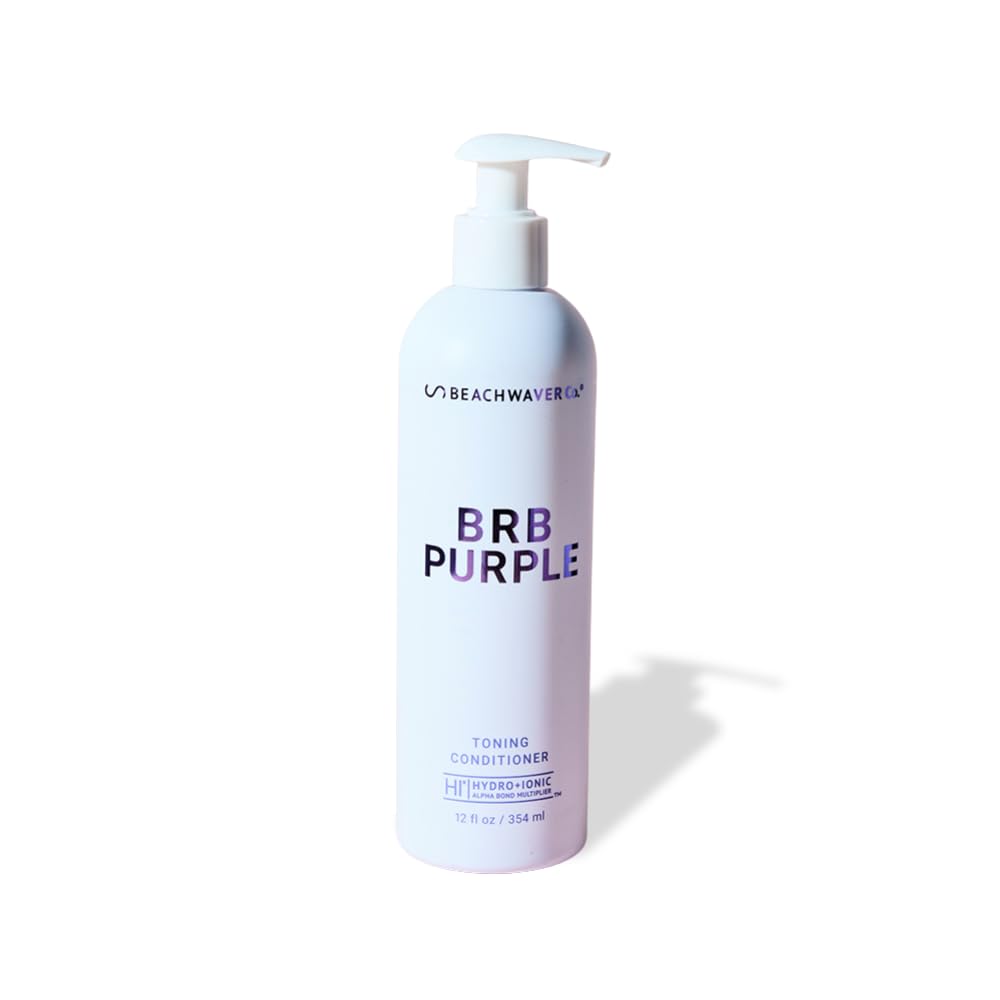 The Beachwaver Co. Haircare BRB Blonde Purple Conditioner - Full Size (12 Oz) | Anti-Brass Toning Conditioner w/HiX Vegan Bond Multipliers | Moisturizing, Sulfate-Free Formula for Blonde & Grey Hair