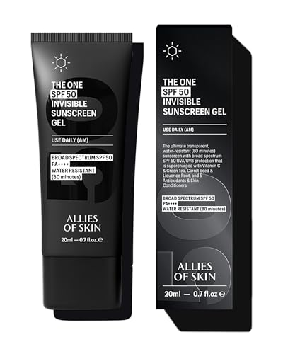 Allies of Skin Daily Face Sunscreen SPF 50, Travel Size | Zero White Cast Lightweight Formula | Dermatologist Tested Under Makeup Primer| Water-Resistant & PA++++ Broad Spectrum UVA/UVB (0.7 oz)