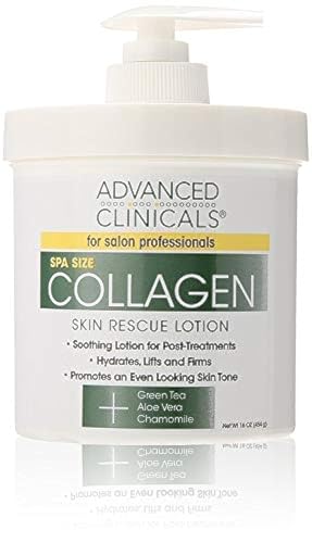 Advanced Clinicals Collagen Skin Rescue Lotion - Hydrate, Moisturize, Lift, Firm. Great for Dry Skin, 16 Ounce