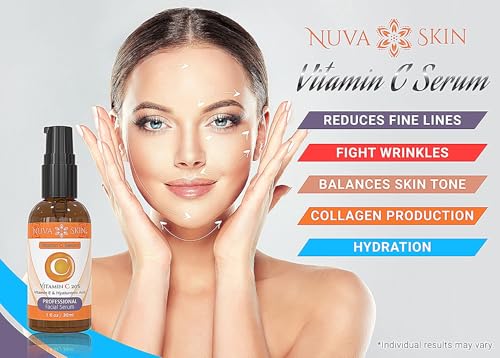 Vitamin C Serum for Face - Face Serum Vitamin C and Hyaluronic Acid, Anti Aging serum, Brightening Serum, Brightening Face Serum with Vitamin C Oil, Facial Serum for Collagen Production & Reduced Acne