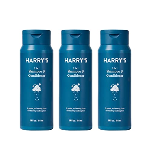 Harry's Men's Shampoo and Conditioner 2 in 1, Gentle & Refreshing For All Hair Types, 14 Fl Oz, 3 Count