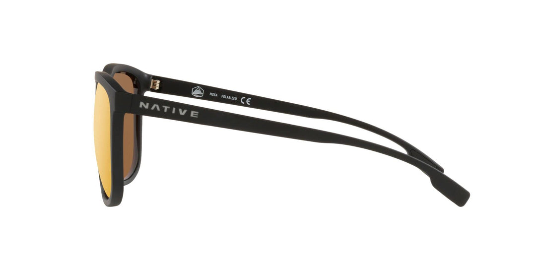 Native Mesa Square Sunglasses, Matte Black/Polarized Bronze Reflex, 57 mm