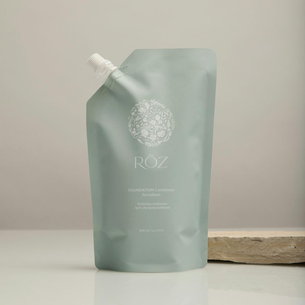 ROZ Foundation Conditioner Refill | BPA-Free Pouch | Hydrating and Repairing with Ceramides and Peptides | Vegan, Silicone, Paraben, SLS-Free | Strengthens and Nourishes | Sustainable Hair Care