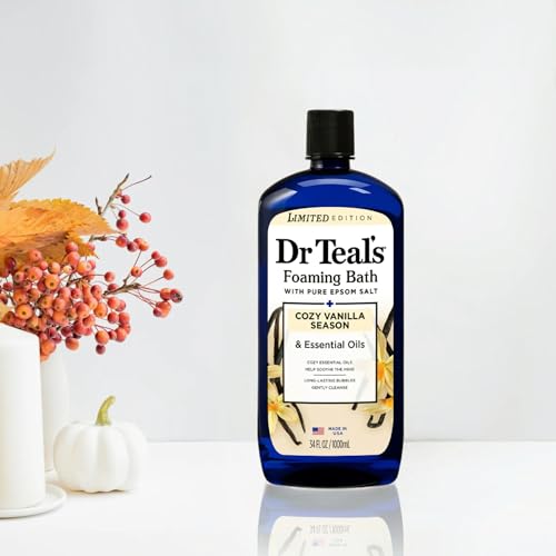 Dr Teal's Cozy Vanilla Season Comfort Pure Epsom Salt Soak and Cozy Vanilla Season Foaming Bath Duo Pack