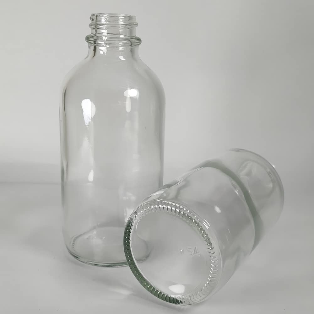 PIPIBA Round Drip Tip Glass Eye Droppers, 6Pack 4oz (120ml) Round . Essential Oil Glass Bottle. For Lab Bottles (Clear)