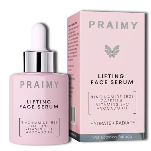 Lifting Face Serum with Niacinamide, Caffeine, Vitamin C & E - Nourishing Botanical Extracts & Avocado Oil - Squalane & Escin Complex for Youthful Radiance and Anti-Aging Treatment 1 fl oz