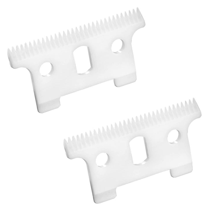 FOXSONIC 2pcs Replacement Ceramic Blade for andis Gtx GTO T-Outliner Trimmer Ceramic movable blade 32 teeth Replacement T Blade (WHITE)