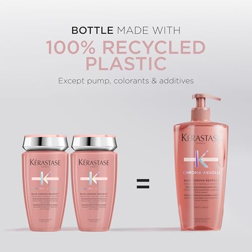 Kerastase Chroma Absolu Bain Chroma Respect Shampoo - Gentle Hydrating Protection, Preserves 92% Color Intensity, For Fine to Medium Hair, 500ml
