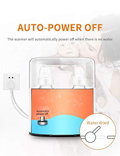 Double Baby Bottle Warmer 24H Constant Mode for All Bottles, Breastmilk Baby Milk Heater, Heating Baby Food, Formula Water Warmer for Twins, Accurate Temperature Control