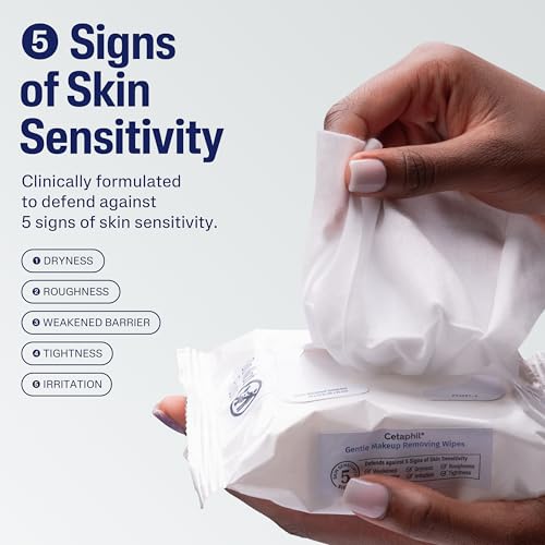 Cetaphil Gentle Makeup Removing Face Wipes, Daily Cleansing Facial Towelettes Gently Remove Makeup, Fragrance and Alcohol Free, 25 Count