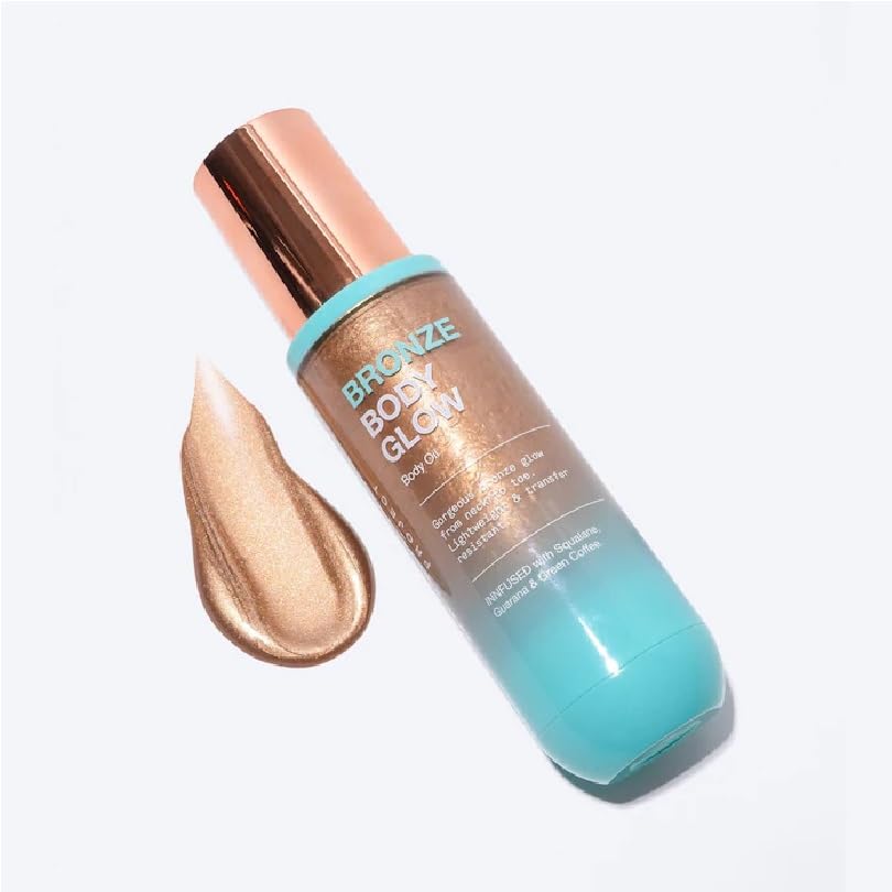 NAPH iNNBEAUTY PROJECT Bronze Body Glow Transfer-Resistant Luminous Body Oil with Guarana & Green Coffee (2.7 oz/ 80 ml) + Bonus Acne Patch (36 Pieces)