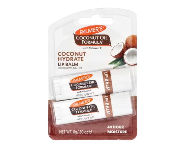 Palmer's Coconut Oil Formula Lip Balm Duo (2 x 4g), All-Day Moisturization, Hydrates Dry, Cracked Lips
