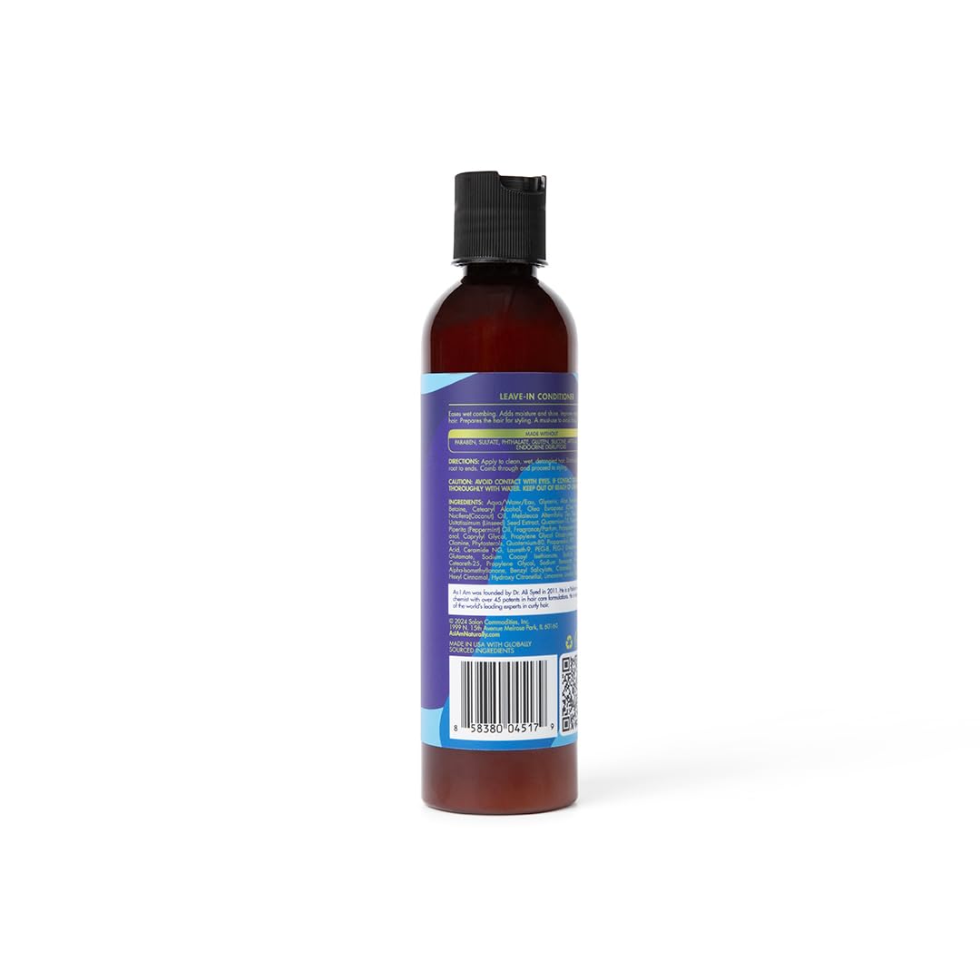 As I Am Dry & Itchy Scalp Care Leave In Conditioner - 8 ounce - Enriched with Olive oil, Tea Tree Oil and Peppermint Oil