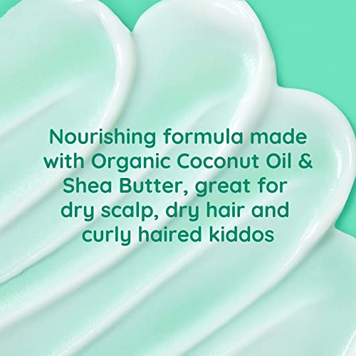 Bubbsi Creamy Coconut Oil Hair Conditioner for Kids, Baby | Light Natural Scent | Won't irritate eyes | Organic Coconut Oil + Shea | Sulfate-free | Curly or Dry Hair (Refillable Bottle, 8oz)