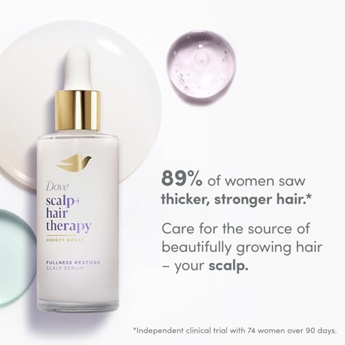 Dove Scalp + Hair Therapy Bundle – Clarifying Foaming Scrub, Hydrating Shampoo & Conditioner, Root Lift Thickening Spray + Fullness Restore Scalp Serum (5 Piece Set)