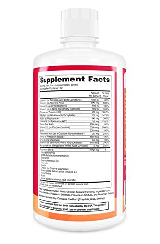 ENP Liquid Multi-Vitamin with Joint Support for Adults | Multivitamin for Women & Men | Plus Glucosamine with MSM | 32 oz | Made in USA