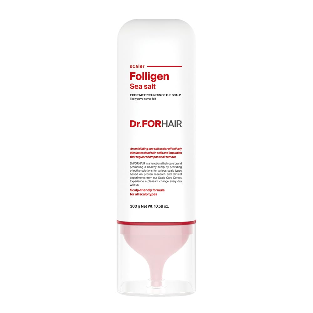 Dr.FORHAIR Folligen Sea Salt Scaler Scalp Scrub (10.5oz) | 45% Sea Salt | Exfoliate Hair Deep Cleansing Excess Sebum Oily Greasy Hair | Dry Flaky Itchy Treatment (No Parabens, Silicone, Sulfates)