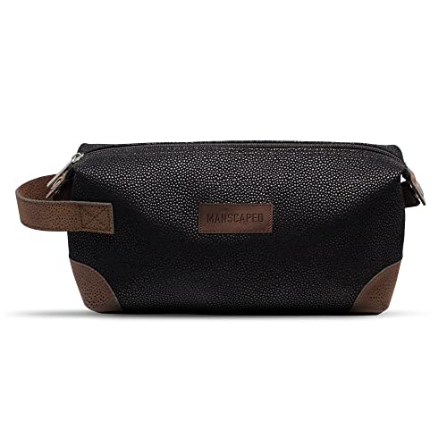MANSCAPED® The Shed Men's Premium Quality Toiletry Bag, PU Leather Dopp Kit, Bathroom Travel Bag, Shaving Kit Case, Trimmer Bag