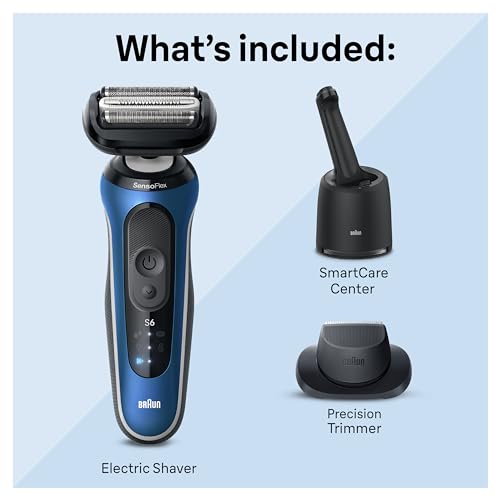 Braun Electric Shaver for Men, Series 6 6172cc, Wet & Dry Shave, Shaving Kit with SmartCare Center and Precision Trimmer