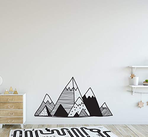 Mountains Vinyl Wall Sticker Art Geometric Decoration for Home Decal Nursery Design Kids Boy Girl Playroom Bedroom Decor YMX42 (Black, 80x42CM)