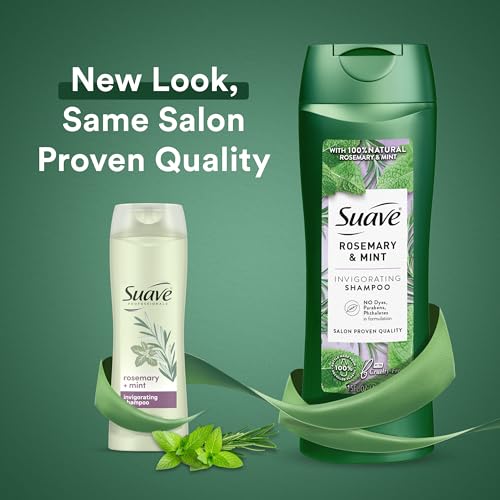 Suave Shampoo and Conditioner Set, Rosemary & Mint - Invigorating Rosemary Mint Clarifying Shampoo & Conditioner, Hair Strengthening, Scented, 12.6 Oz Ea (2 Piece Set)