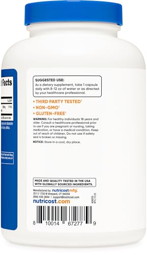 Nutricost Magnesium Complex 500mg, 240 Capsules - Magnesium Oxide, Citrate, and Glycinate - Gluten Free and Non-GMO