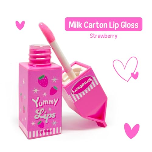 Hot Focus | Strawberry Flavored Lip Gloss Set – Assorted Fruity Lip Gloss Flavors, Non-Toxic Makeup for Kids & Teens