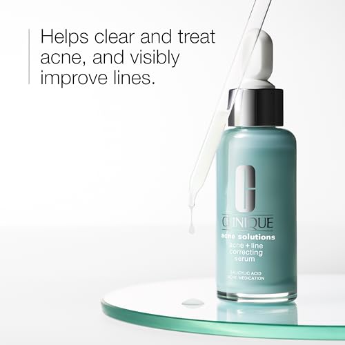 Clinique Acne Solutions Acne + Line Correcting Face Serum With Salicylic Acid | Anti-Aging + Smoothing, 1 Fl Oz
