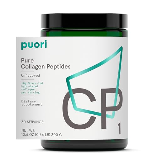Puori - CP1 Pure Collagen Peptides Powder - Hair, Skin, Nails - Joint, Bones Support - Hydrolyzed Protein, Unflavored, 30 Servings