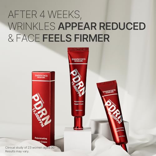 SWANICOCO PDRN Rejuvenating Repair Cream, 99.9% Pure Salmon (Sodium DNA), Bakuchiol, Cica Exosome, Niacinamide, Aging Care, Wrinkle Care, Intensive Glow, Skin Elasticity, 40ml 1.35 fl Oz